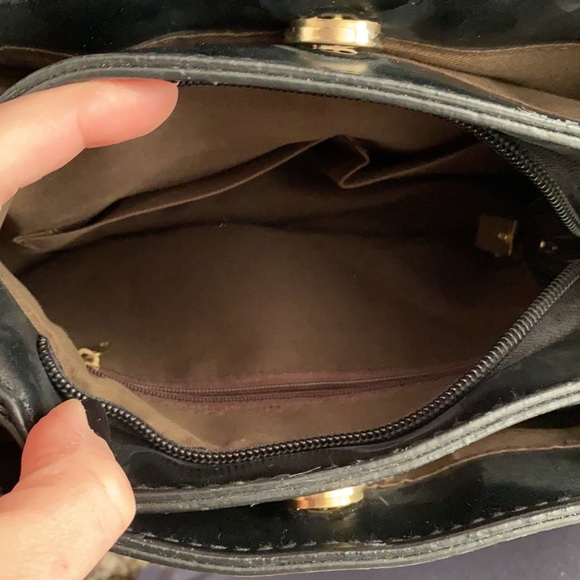 Black Vegan leather and suede cross body from Ivy & Fig w/Tri-fold compartments - Picture 6 of 8